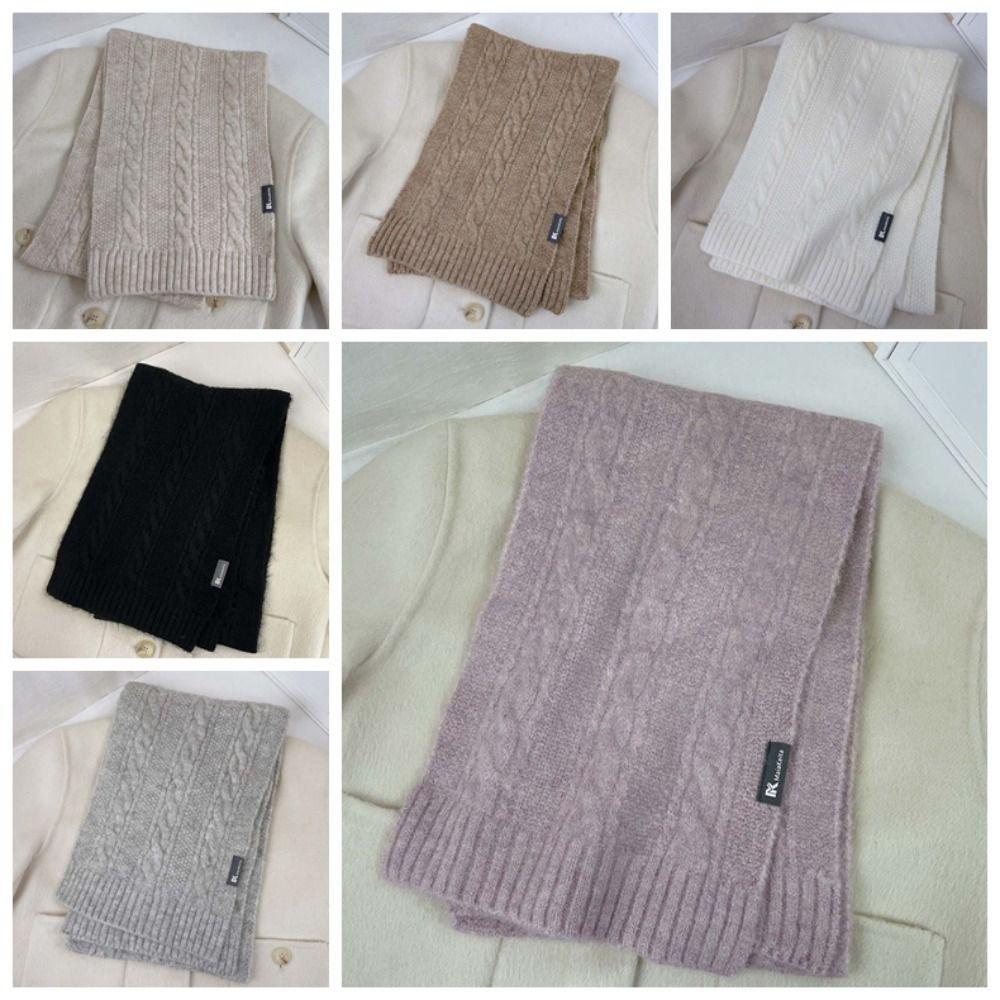 Twists Long Thickened Neckscarf Acrylic Fibers Winter Warmer Scarf Knitting Wool Scarf  Autumn