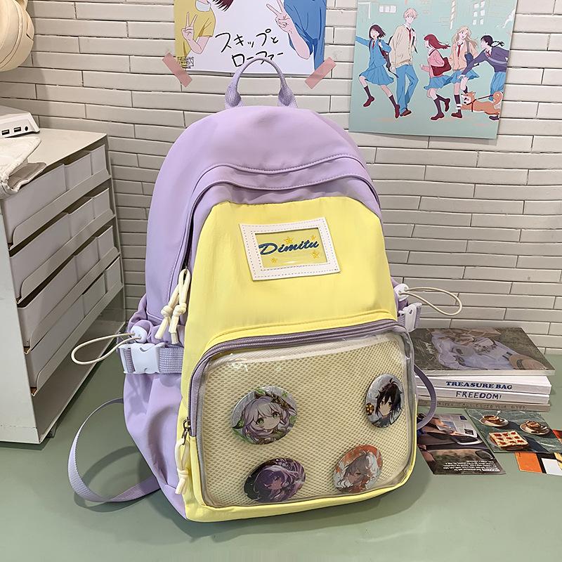 Junior High School Students' Schoolbags Are Cute Transparent and Painful. Large Capacity Leisure Students' Backpacks Are Backpacks.
