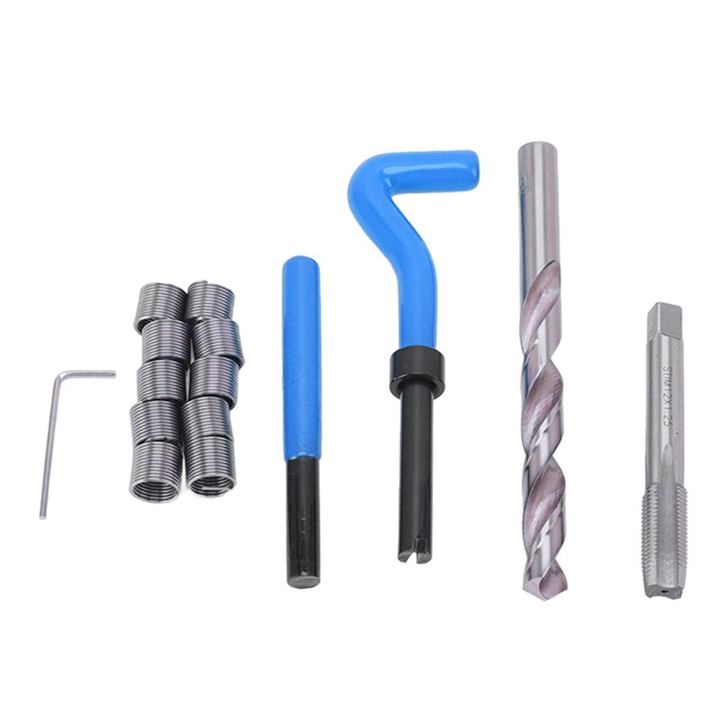 Kit de Reparación de Roscas M12 X 1.25 Kit de Insertos Roscados de Alta Resistencia para Reparar Roscas Dañadas Azul