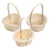 Mini Woven Flower Basket Imitation Rattan Pastoral Style Basket for Easter Birthday Wedding Party Decorations Photography Props