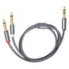Professional 6.35Mm Stereo To Double Mono Splitter Cable With Braiding ShieldingFor Amplifiers Mixer 1/4Inch TRS To Cord