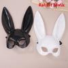 Half Face Rabbit Mask Black White Halloween Mask Christmas Bar Masquerade Party Rabbit Ears Masks Sexy Cosplay Props