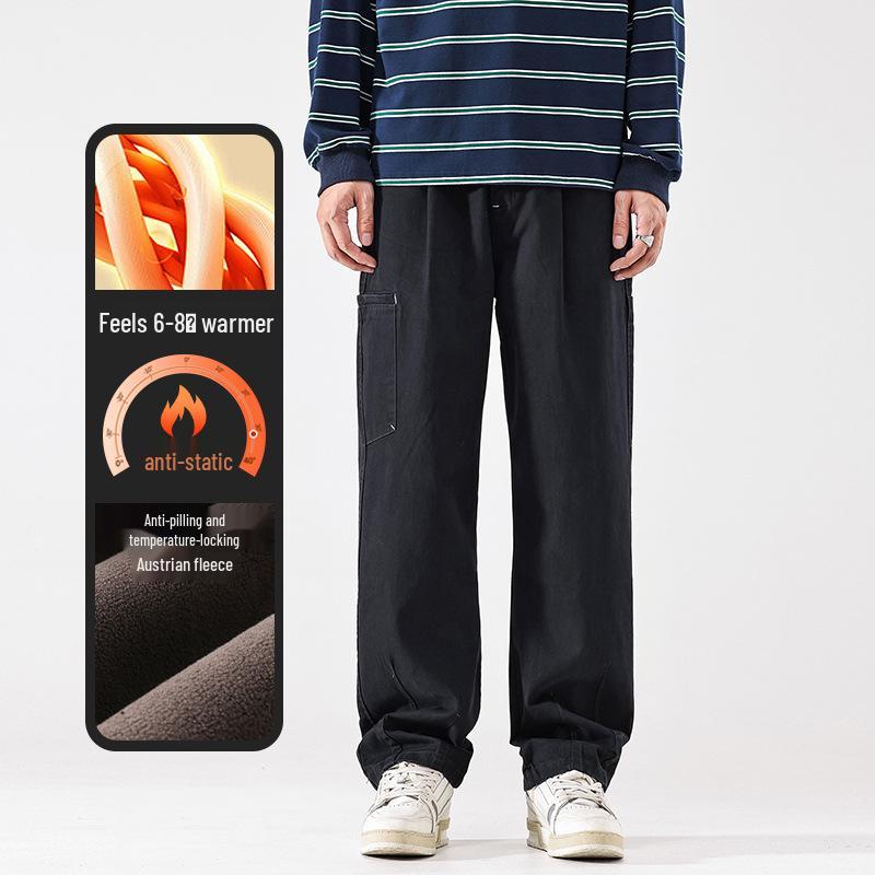 Men's Casual Japanese-Style Loose Straight-Leg Work Pants