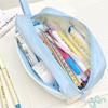 Colors-block Pencil Case 2-Layer Pen Bag Portable Stationery Organizer  Gift