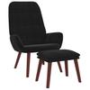 Relax Armchair with Footstool Black Velvet