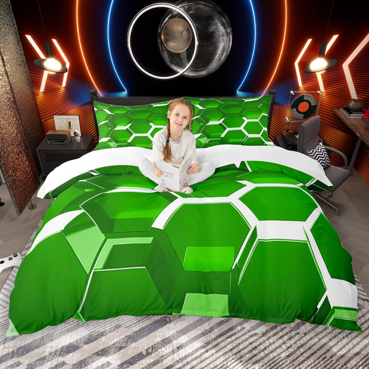 

Комплект пододеяльника Homewish Gradient Honeycomb 2шт/3шт, Неоновый шестиугольный комплект постельного белья, Черный геометрический комплект чехла для одеяла DE XS 100x135cm 2pcs&set