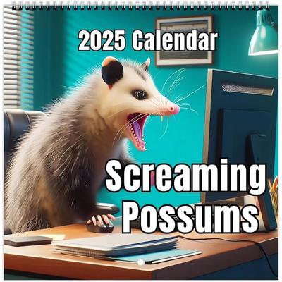 2025 Funny Screaming Possums Calendar, Thick Paper Possum Calendar 12 Month Planner, Funny Gag Gift