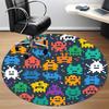 1pc Space Pixel Art Office Round Area Rug, Indoor Mat Suitable For Office, Under Office Chairs Bedroom Living Room Home Decor, Room Deco, 090