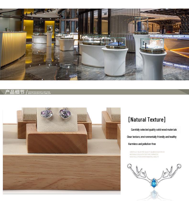 Digu Solid Wood Jewelry Display Stand for Rings, Necklaces, Earrings, and Pendants