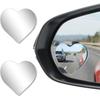 LivTee Blind Spot Mirrors, Heart Shaped HD Glass Frameless Convex Rear View Mirrors, Wide Angle Adjustable Stick for Side Mirror, Automotive Exterior