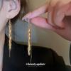 Real gold electroplated leaves fringed ear hooks earphones integrated Korean fashion temperament long earrings temperament earrings wholesale