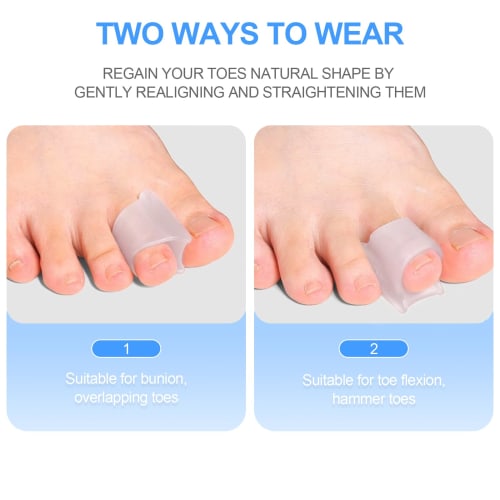 Hammer Toe Corrector, 6-Pack Toe Spacers, Toe Straightener for Curled Toes, Bunion Corrector for Preventing Friction and Relieving Pressure (Medium)