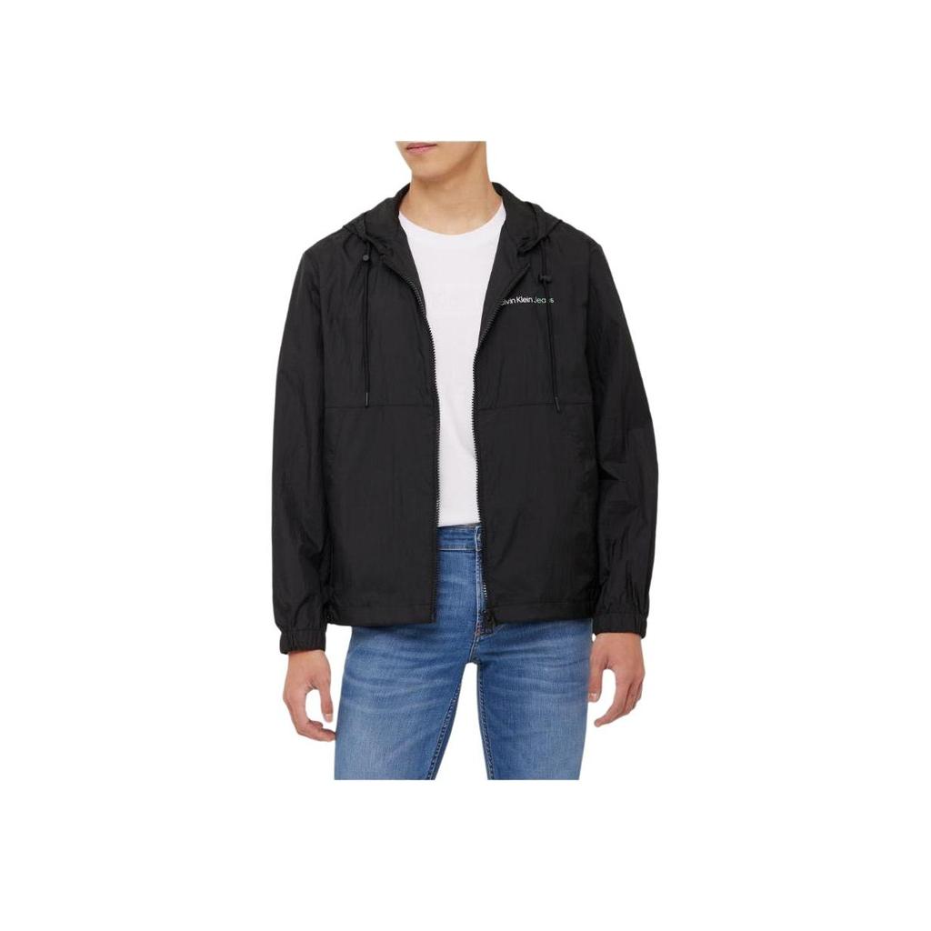 Calvin Klein Überlappender Buchstaben-Print Kapuzenjacke Herren Oberbekleidung Schwarz J323211-BEH