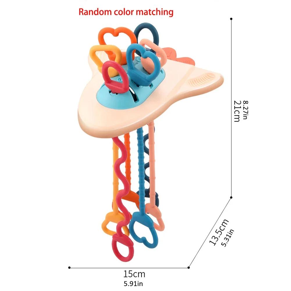 Baby Toys Montessori Silicone Toy Travel Pull String Toy Developing Fine Motor Skill Multi-Sensory Activity Toy Gift