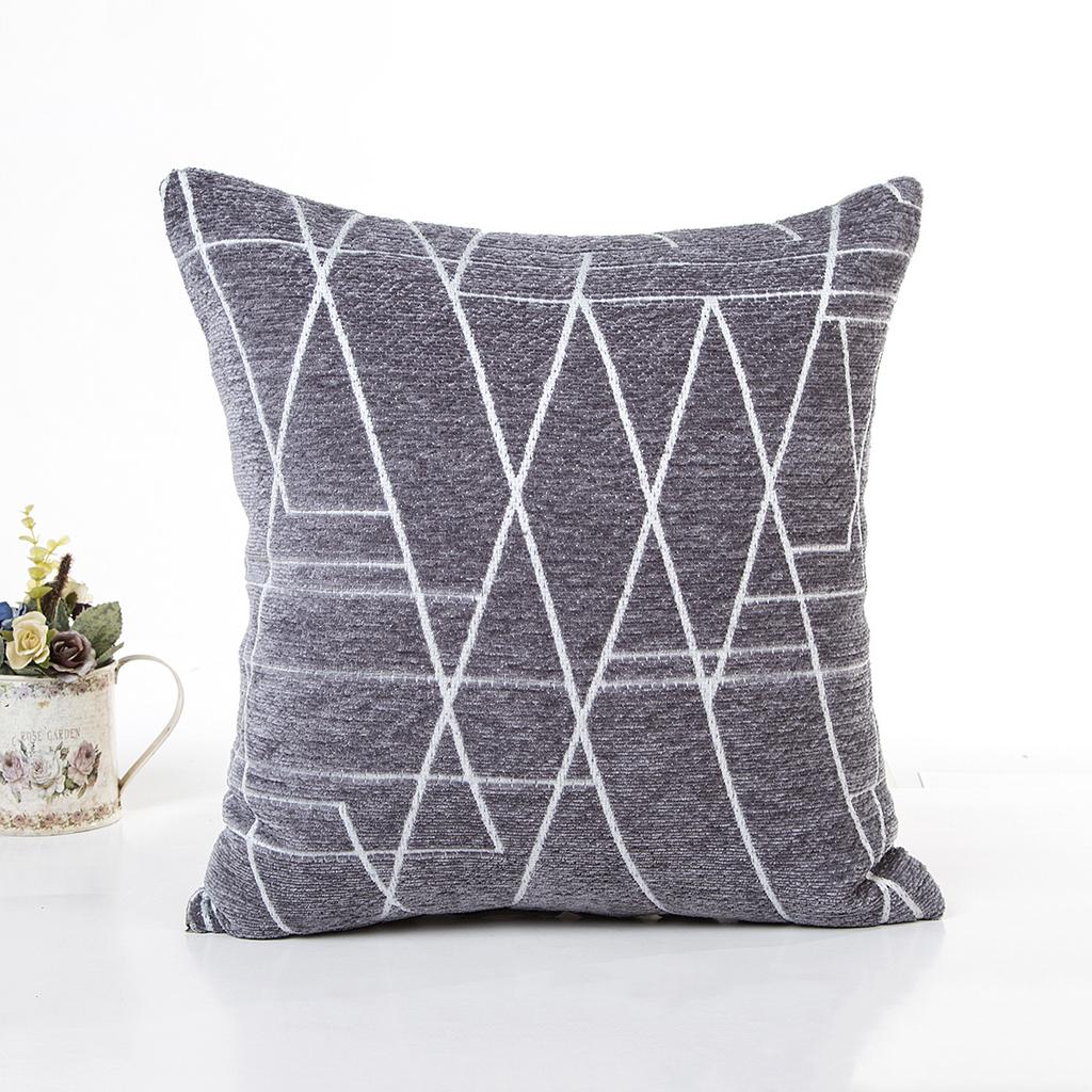 New Modern Simple Style Stripe Embroidery Pillowcase Nordic Geometric Thick Chenille Cushion Cover Sofa Seat Bed Pillows Cover