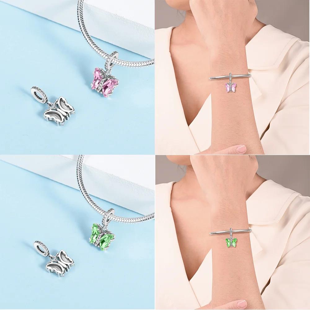 Charm Bead Charms Plata Originales Glass Butterfly Bead Charms for Charm Bead Charms Copper Bracelets Bead Charms Jewellery Making Womens Gift