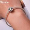 BAMOER 925 Sterling Silver Delicate Flower Charm Fit for Women Shining Stone Charms Original Bracelet & Bangle Fine Jewelry Gift
