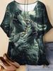 Neues Damen T-Shirt 3D Wolf Druck Rundhals Kurzarm Mode Grafik T-Shirts Lustige Streetwear Tops Y2k Lockeres T-Shirt Damen Kleidung