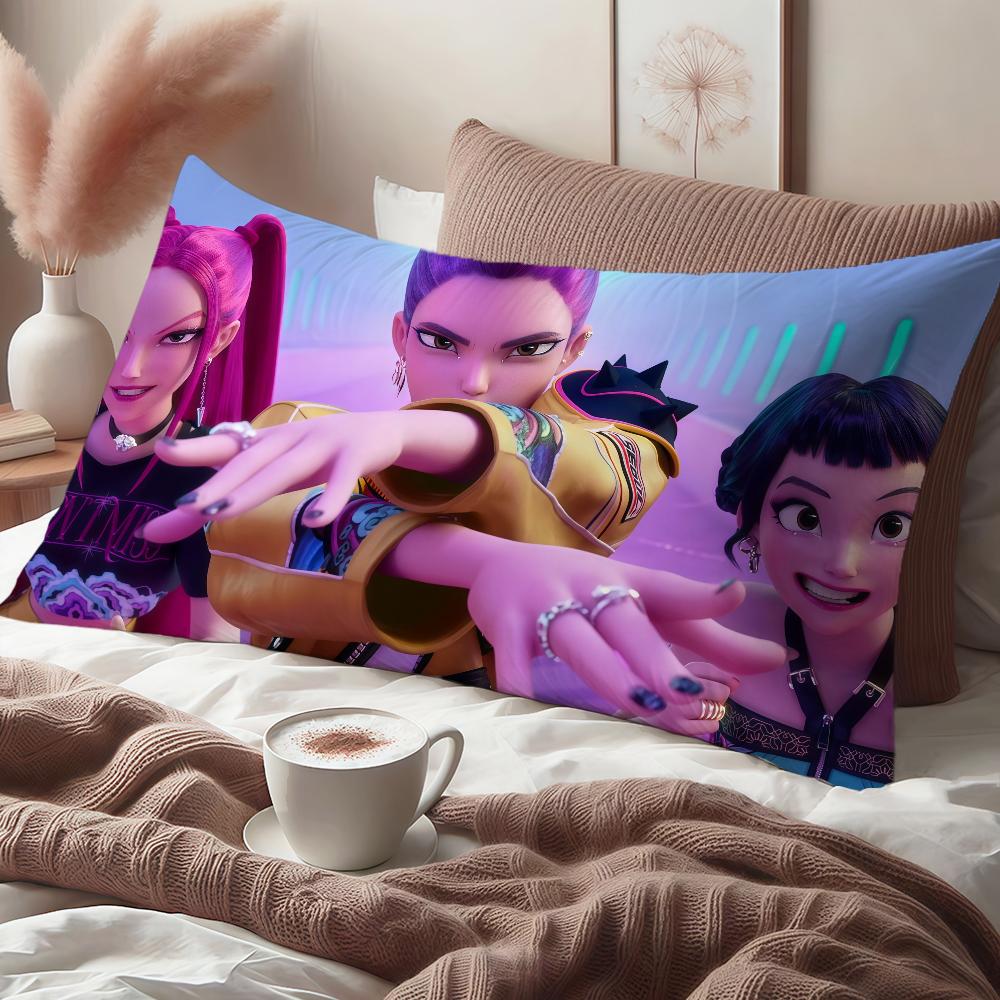 Anime Funny Meme K-Kpops D-Demon H-Hunters Cushion Cover Rectangle Pillow Cover Home Sofa Living Room Coffee Shop Pillowcase