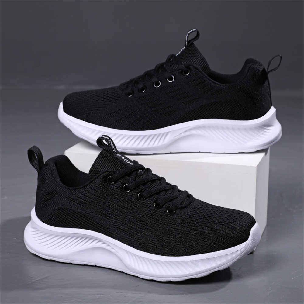Fashion With Ties Fabric Women's Black Boots Vulcanize Black And White Sneakers Bicolor Shoes Sports Tenismasculine Sepatu Funny
