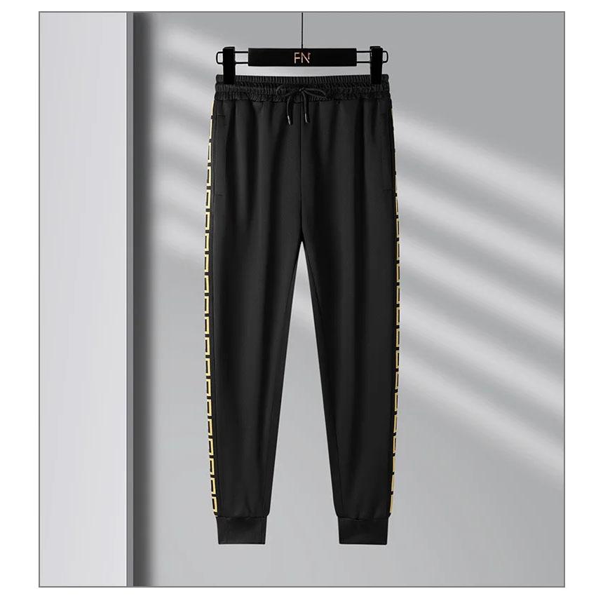 Men's Casual Sports Set Lapel Jacket and Drawstring Trousers Two-piece Set