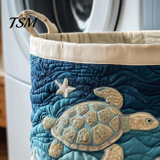 Bedroom Laundry Basket Quilted Foldable Boho Fabric Hamper Cute Collapsible Cat Storage for Clothes Toys Blankets Nursery Thick