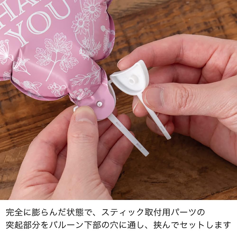 Heads Balloon W85 x D45 x H80 Length Pink Day HEADS Picks, (Total 600mm), Small, 10-Piece Set, (Heart), Mother's Gift, BLN-FPS1