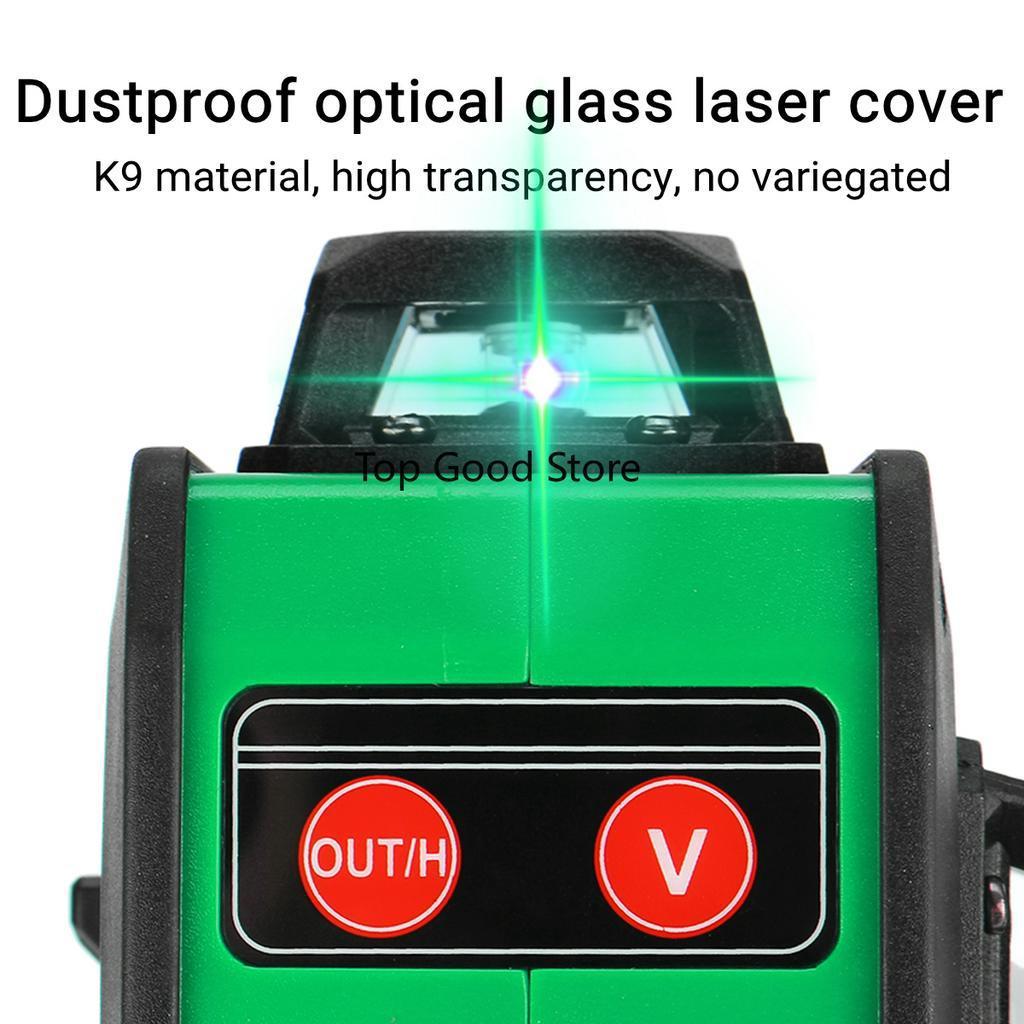3D 12 Lines Laser Level Self-Leveling 360 Horizontal And Vertical Cross Super Powerful Green Laser Beam Line Measurement Tools