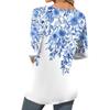 Women's Fashion Casual Three-quarter Sleeve Printed Round Neck Top