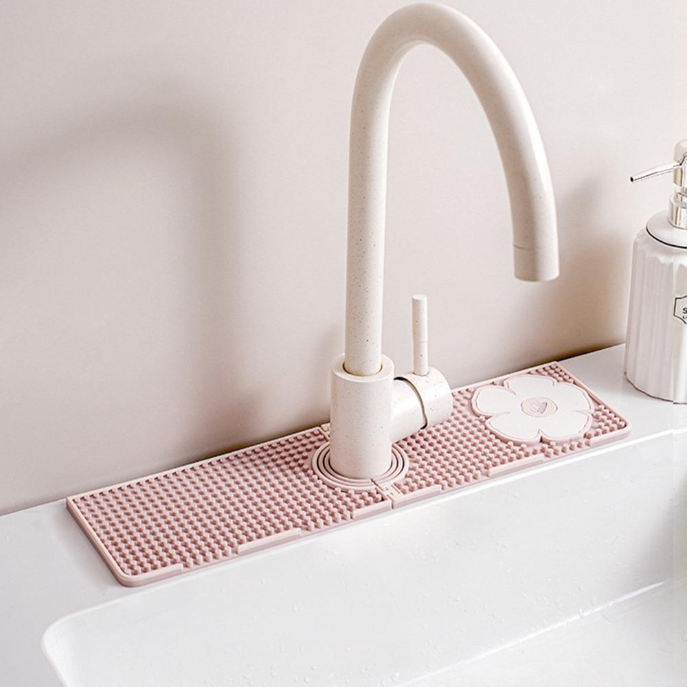 Durable Foldable Faucet Drain Pad Silicone Splash Proof Faucet Mat Faucet Water Catcher Mat Bathroom/Kitchen Accessories