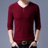 New V-neck Men's Sweater Korean Style Men's Sweater Button Bark Men's Sweater Slim Base Shirt Top