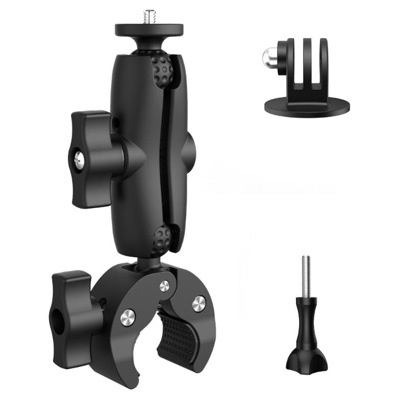 

Motorcycle Rail Mount Clamp Convenient 360degree Round Mount for Action Cameras Phones on Bikes Easy to Install 1