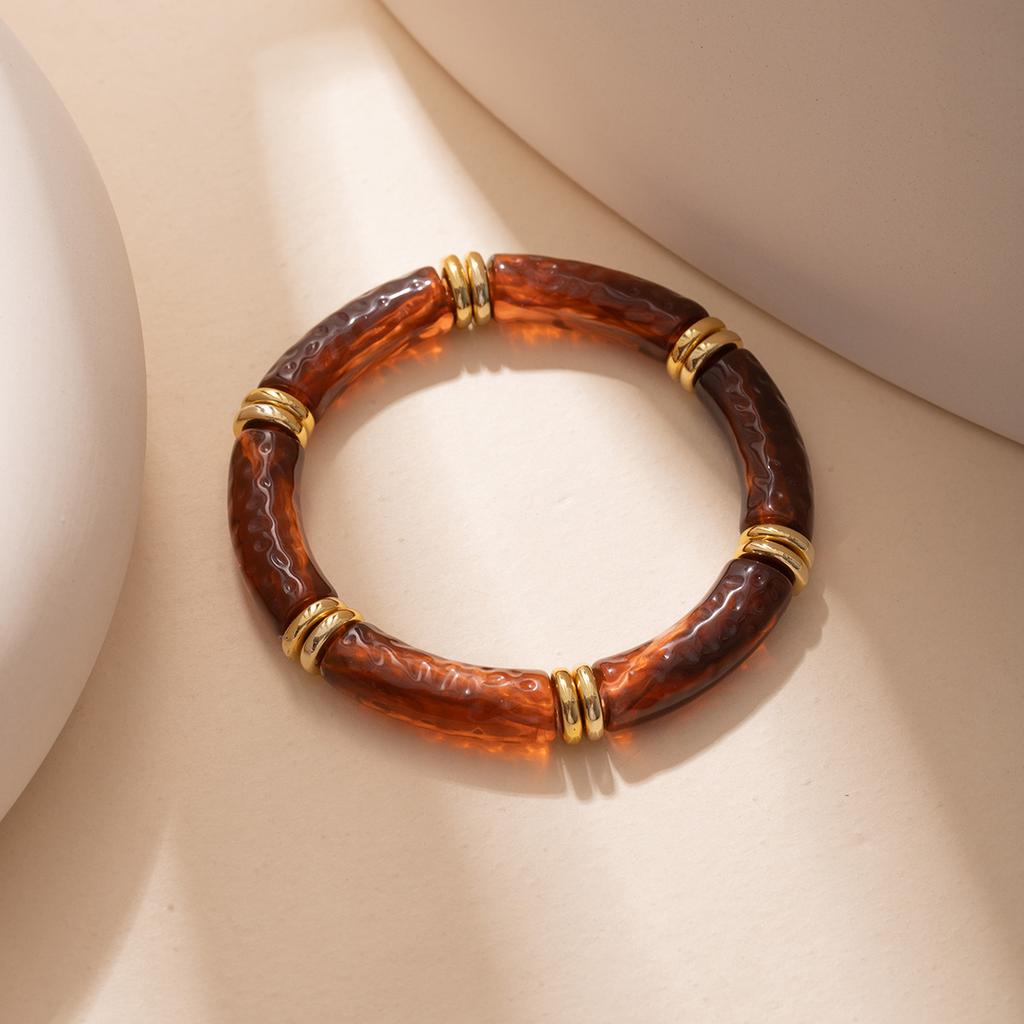 Color Matching Acrylic Design Sense Personality Generous Bracelet Bracelet Fashion Simple Gold Powder Bracelet