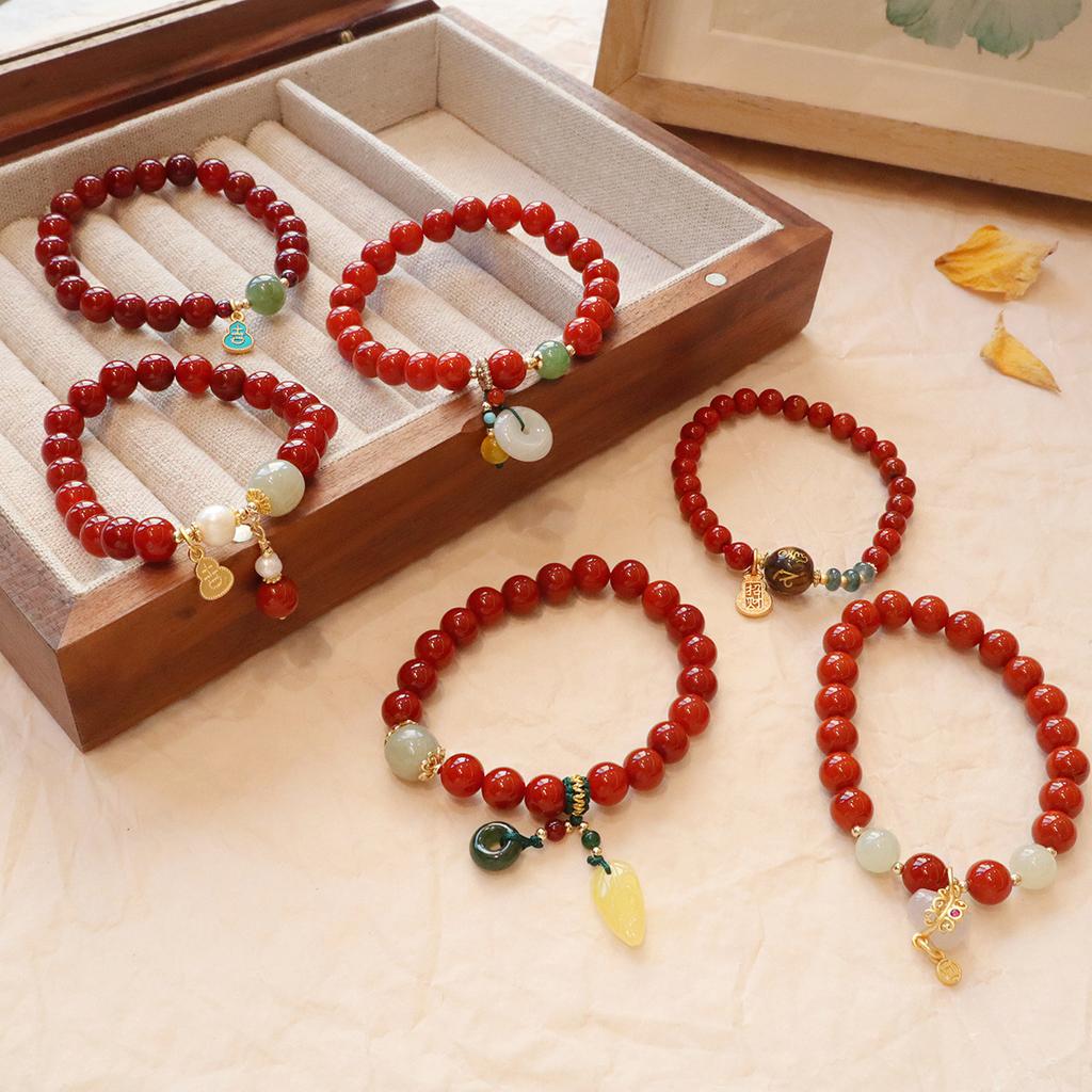Natural Nanhong Agate Bracelet. Fashion Women Daily Jewelry Lucky Gift