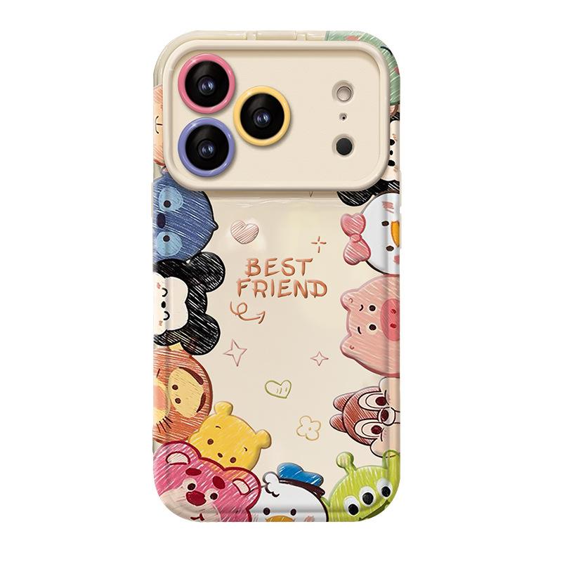 Cute Animal Bracelet for Apple 17promax Mobile Phone Case Apple 15 Cartoon 16 Soft Silicone 14 New Women's Models