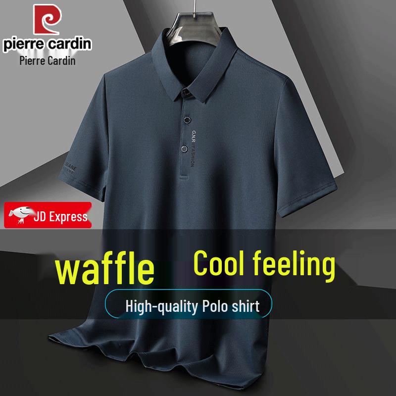 Pierre Cardin Men s Waffle Knit Cool-Dry Short Sleeve Polo Shirt XXXXL