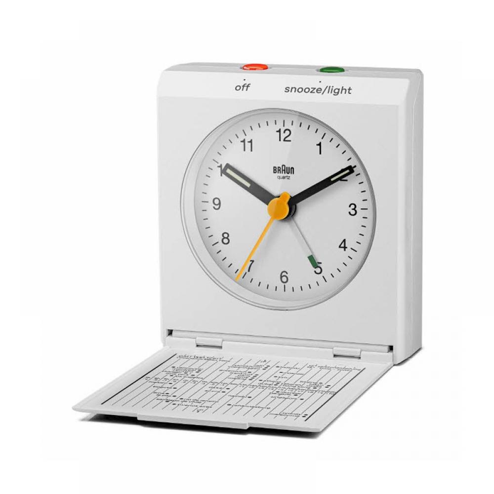 Braun Bc05w Classic Analog Travel Crescendo Alarm Low Noise Public Desk Clock