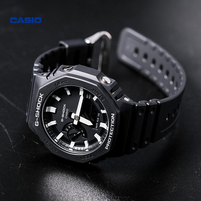 Casio Waterproof Shockproof Sports Quartz Watch Resin Strap Men Watches Black GA-2100-1APR