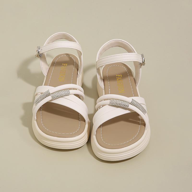 Flip Flops Platform Clogs Wedge Med Buckle Strap Female Sandal 2025 Women's Ladies Shoes Summer Soft All-Match Sandals