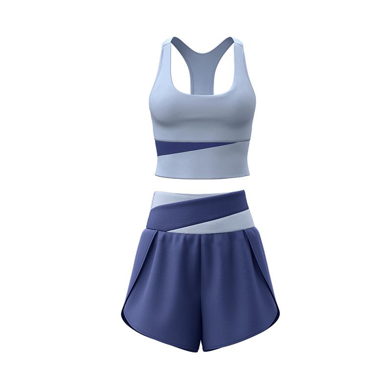 Yoga suit women s summer thin back bra shorts suit thin outer wear fitness sportswear new S
