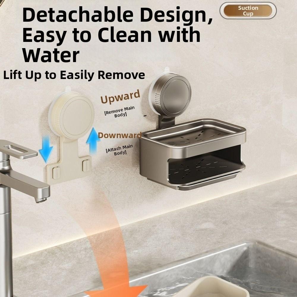Detachable Self Draining Soap Holder Wall Mounted Soap Drain Box Soap Sponge Storage Rack  Toilet