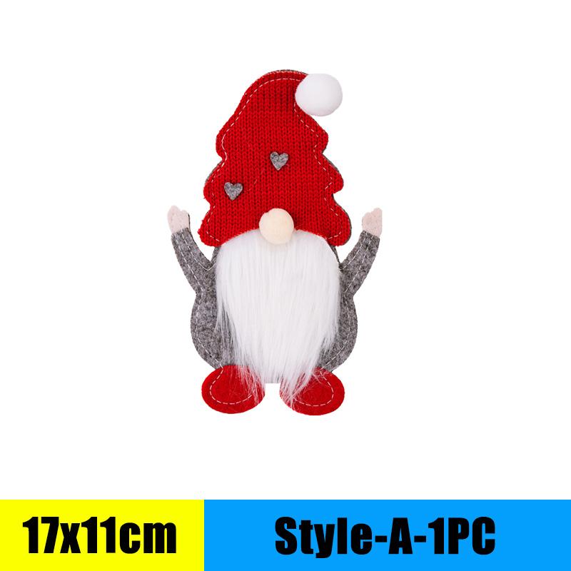 Christmas Cutlery Holder Knife and Fork Pocket Bag Cutlery Cover Star Tree Elk New Year Christmas Party Dinner Table Decoration