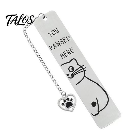 Novelty Cat Book Marker Cute Bookmark, Funny Metal Page with Creative Quote Bookmark Quotes, Stainless Steel for Readers, Lover Gift Rust Proof