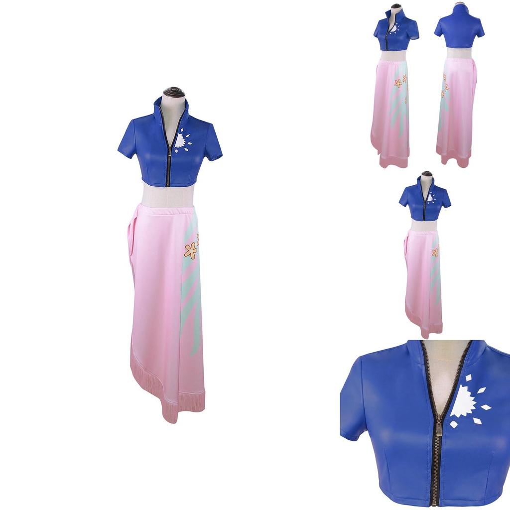 One Piece Nico Robin Skirt Anime Cosplay Costume Halloween Tops Decorated Perfect For Comic Exhibitions And Party Events.