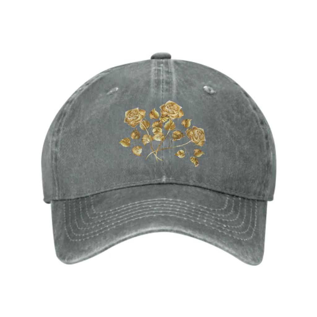 Golden Rose Washed Students Sun Baseball Hats Adjustable Cotton Streetwear Shading Sport Breathable Cap For Travelling Hip Hop