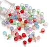 30Pcs Gradient Color Lampwork Beads Charms 8mm Round Glass Beads Pendant for DIY Necklace Earrings Jewelry Making Accessories