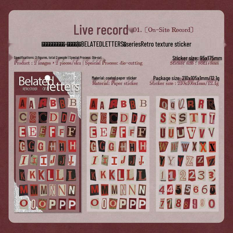 Yan Ji Retro English Pattern Stickers for Journals, DIY Decor, Water Bottles & Phone Cases