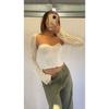 Liangli European and American Summer Hollow Sexy Crop Top Small Waistcoat Long Sleeves Tops Women