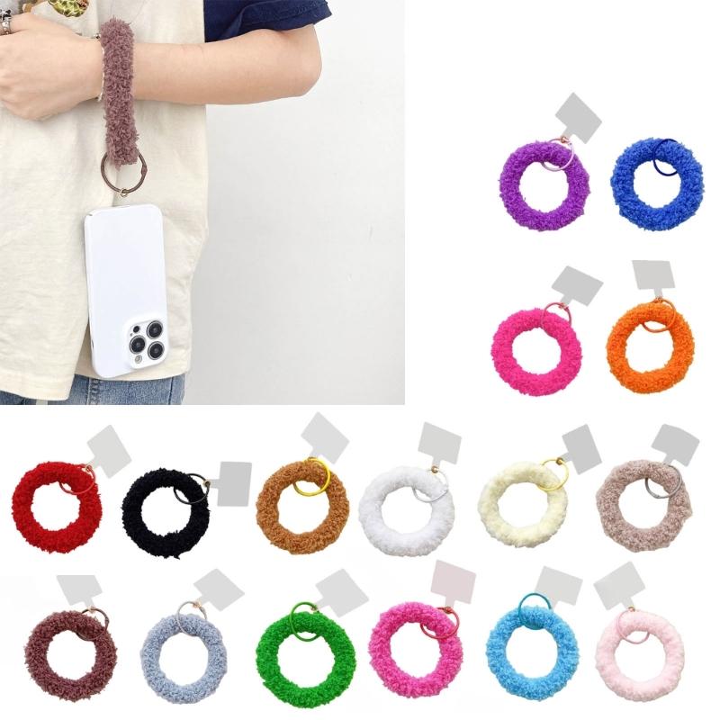 Trendy Phone Accessory Plush Key Organize Anti Drop Keychain Versatile Wristband