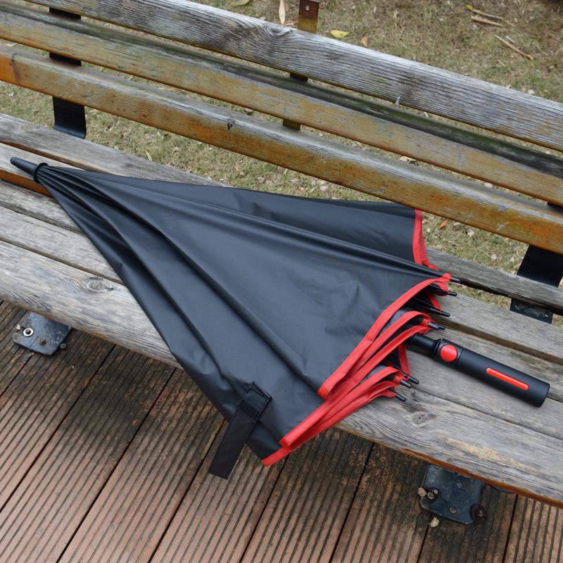 Men's Large Black Golf Umbrella with Long Handle – Customizable High-End Business Gift